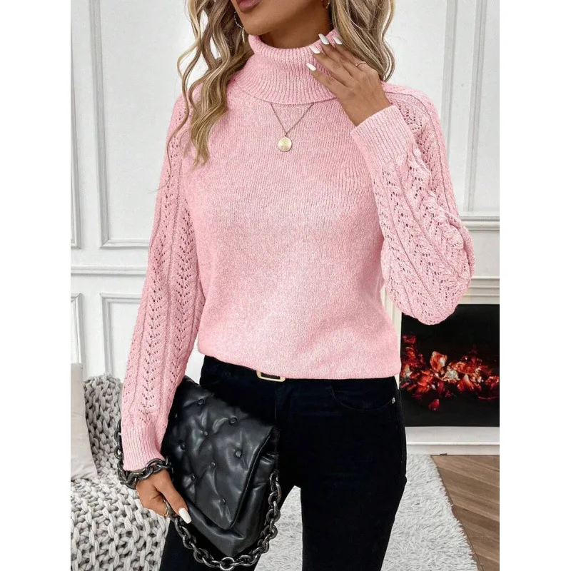 

Pure Color High Collar Sweater C 39355 Turtleneck Knitwear Ultra Thin Spring Summer Women's Fashion Casual Comfortable Fit