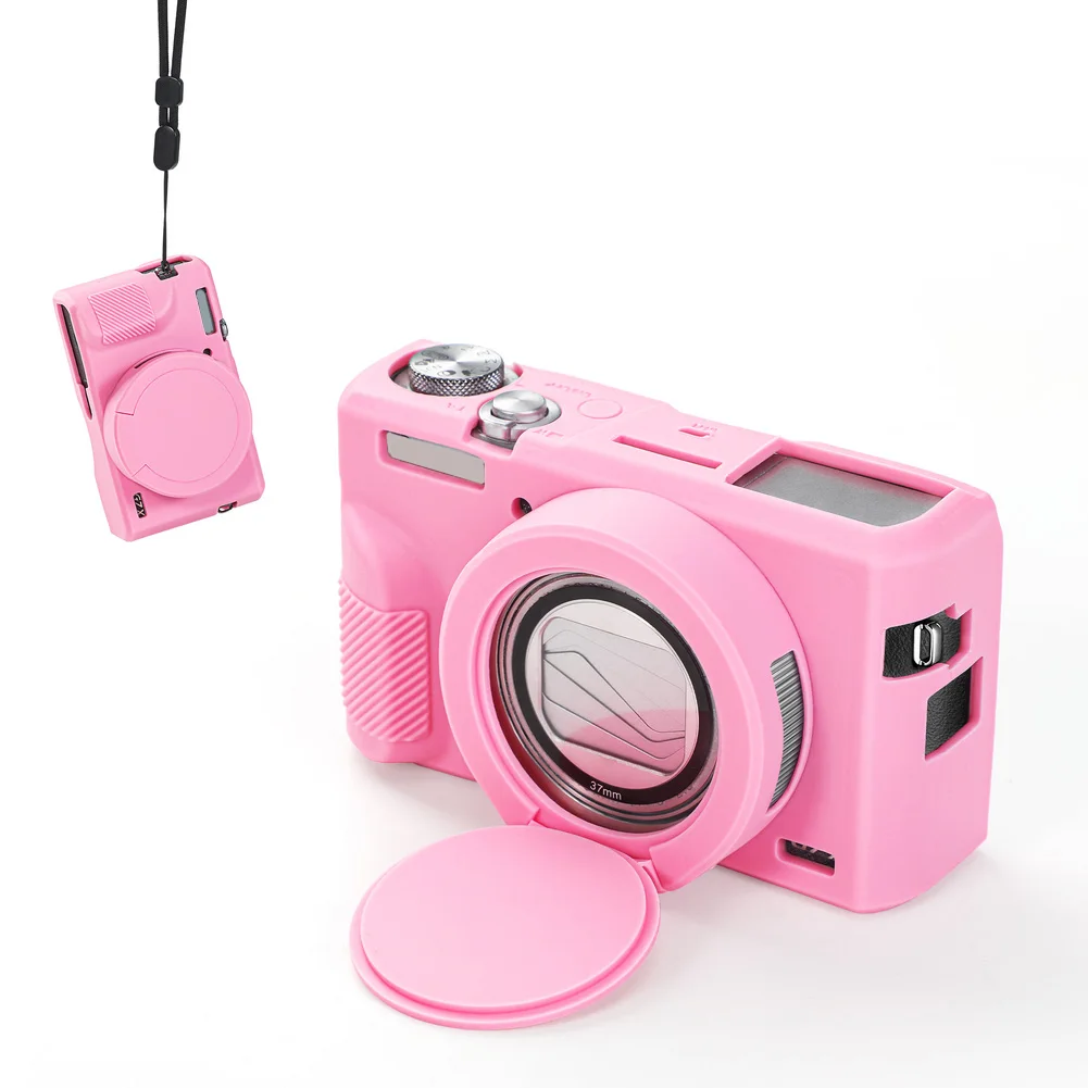 Soft Silicone Cover for Canon for powershot G7 X for Mark III for slim Protective Case with Lens Shield for Impact and Dust