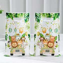 Jungle Animals Party Candy Gift Bags Biscuit Packing Bag Wild One Gift Bag for Guest Kids Birthday Party Supplies Baby Shower ﻿