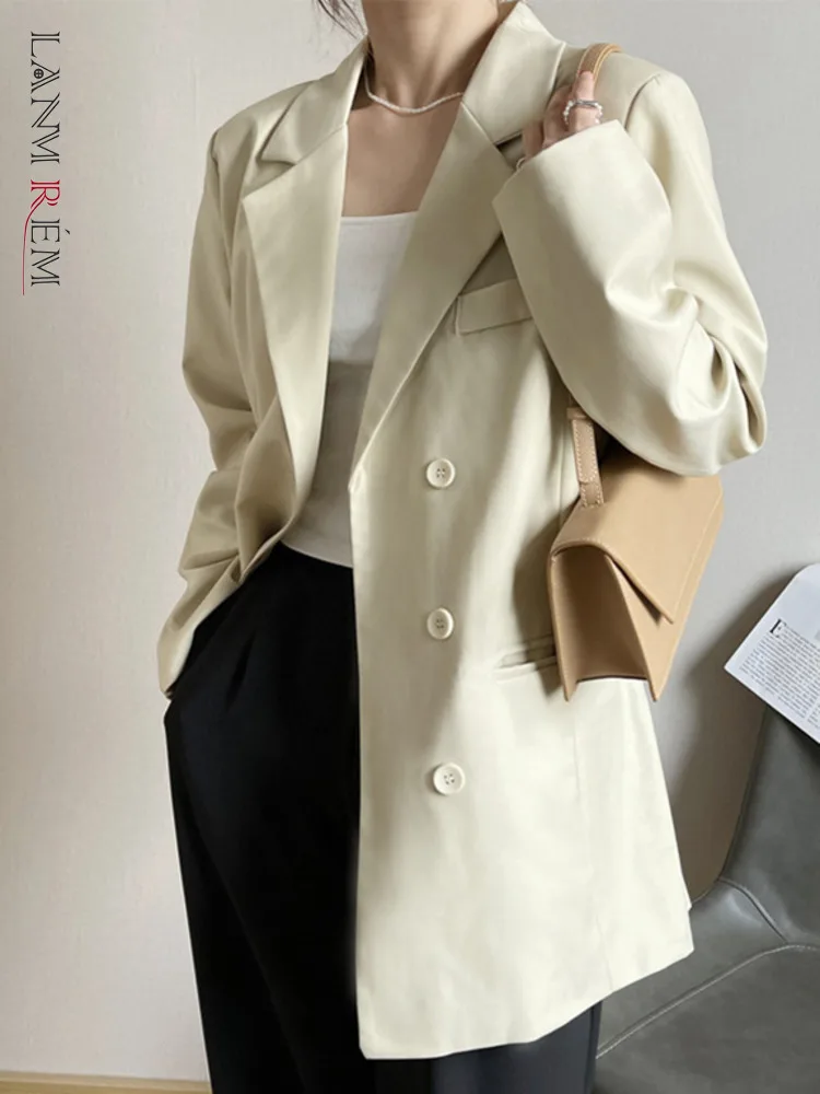 

LANMREM Loose Solid Color Suit Coat Minimalist Women's Single Breasted Korean Style Casual Blazer Top 2024 Summer New 2DA7070