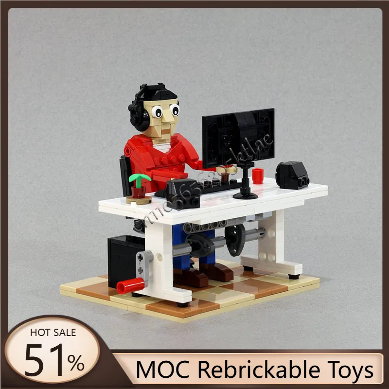 

337 Parts MOC Customized office workers Model Technology DIY Puzzle Assembly Puzzle Creative For Children Toys Christmas Gifts