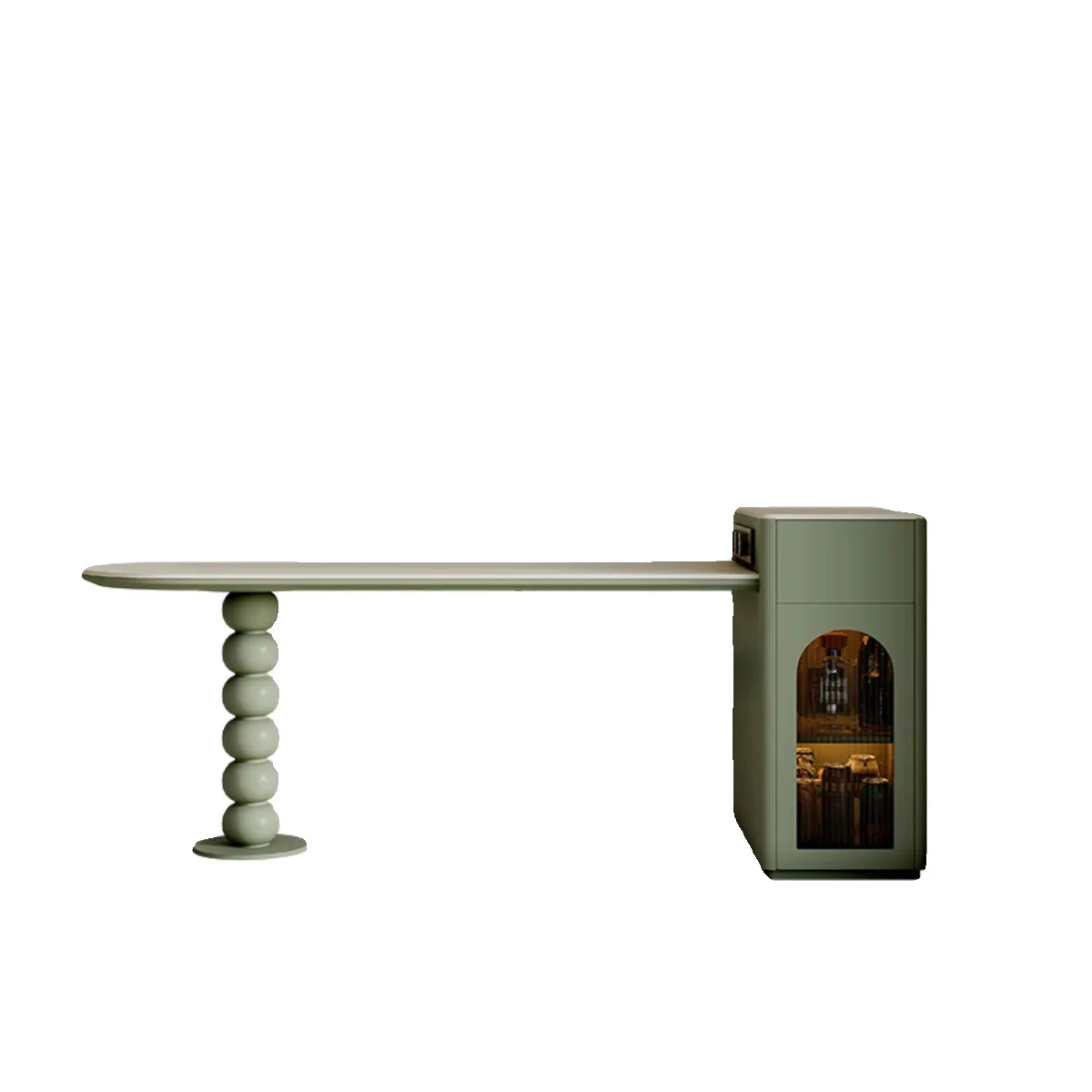 

Island dining table integrated, small apartment retractable household travertine rock slab dining table