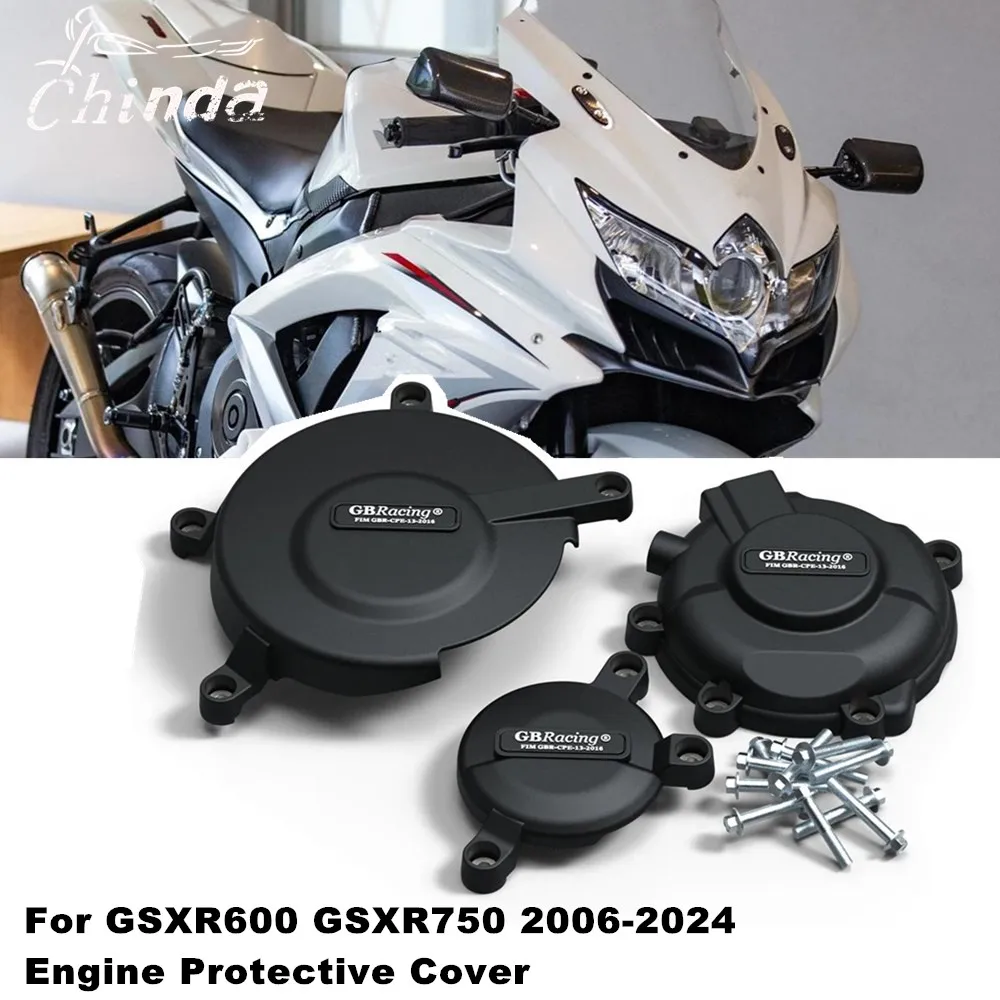

For Suzuki GSX-R600 GSX-R750 GSXR600 GSXR750 K6 K8 K11 2006-2024 Motorcycle Engine Cover Sets Bonnet Protector Engine Cover
