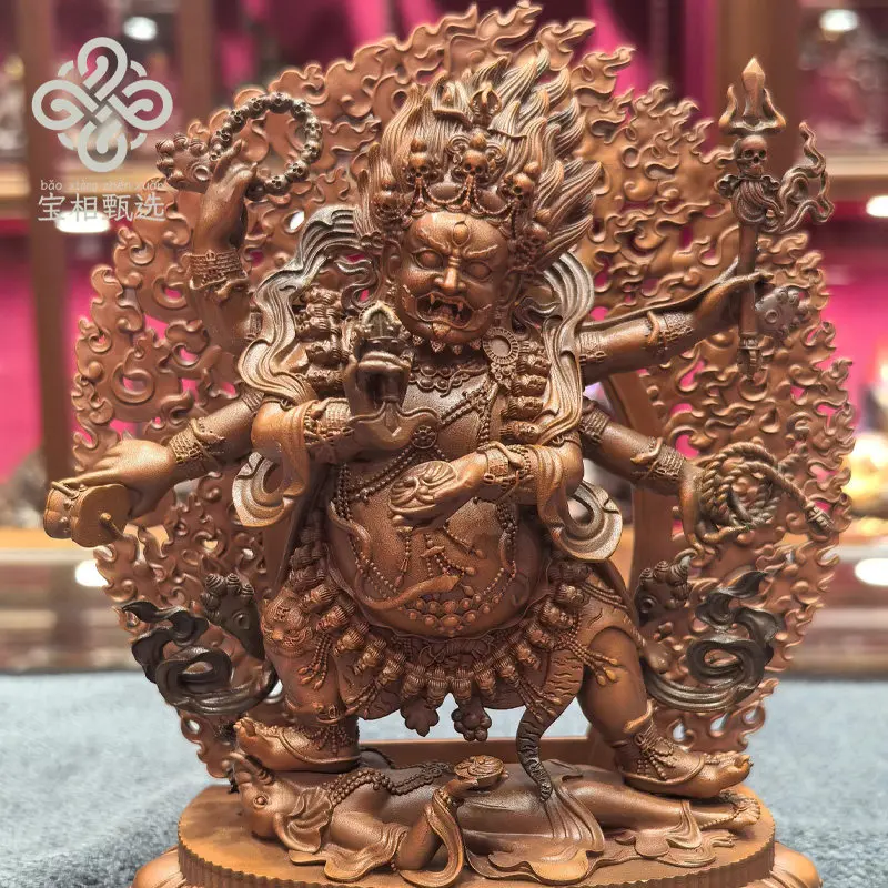 Six-armed black sky, pure copper gilt Buddha statue, copper treasure selection t1 Tibetan tantra Buddhist hall is dedicated to M
