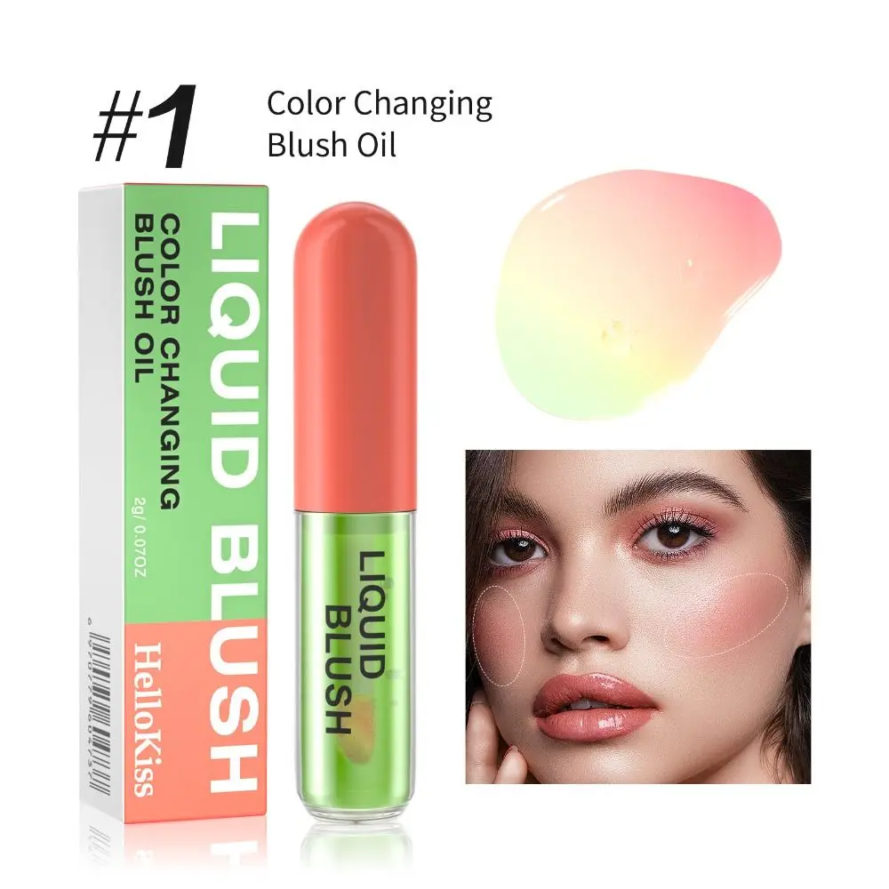 Beauty Natural Color Change Blush Oil Smooth Pink Liquid Cheek Blush Moisturizing Highlight Contour Rouge Cheek Tint Women