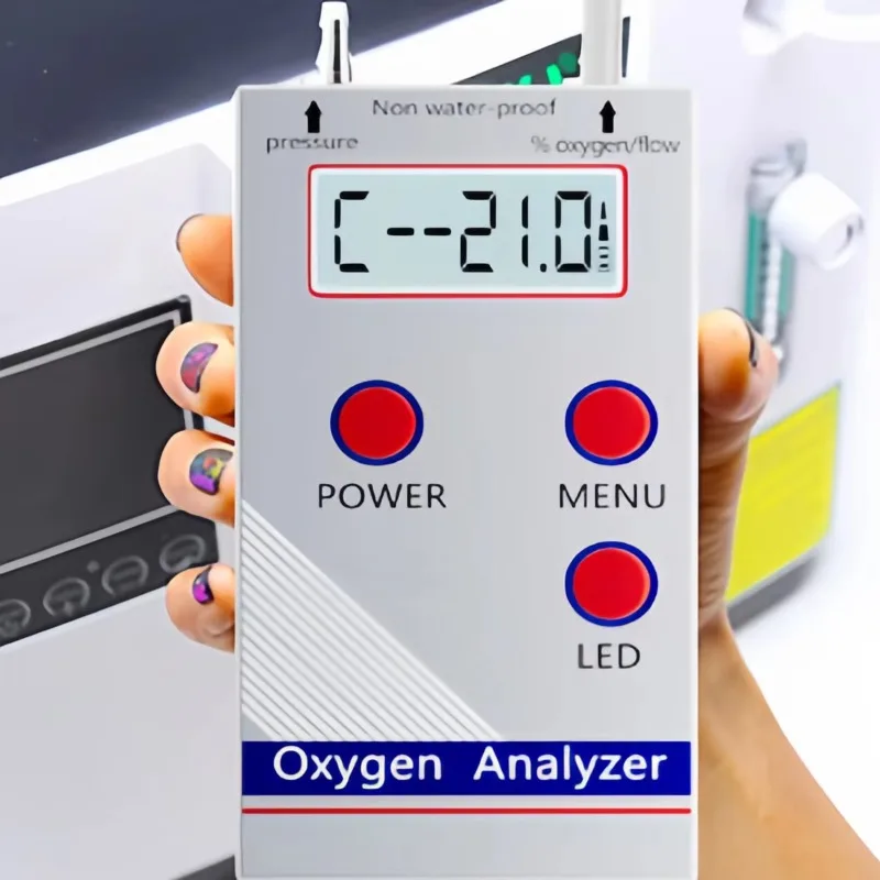 Portable O2 Content Purity Concentration Sensor Gas Outlet Flow Rate Pressure Measurement Detector Ultrasonic Oxygen Analyzer