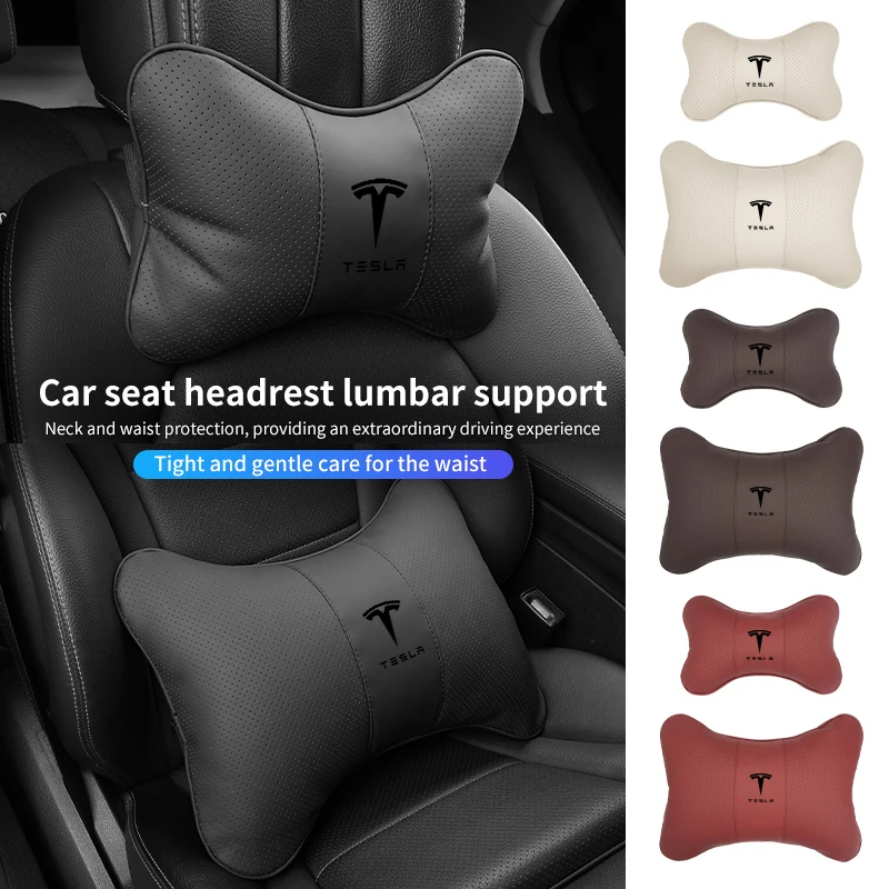 Car Headrest Lumbar Support Backrest Neck  Pillow Accessories For Tesla Model 3 Y S X 2021 Roadster Cybertruck Juguete