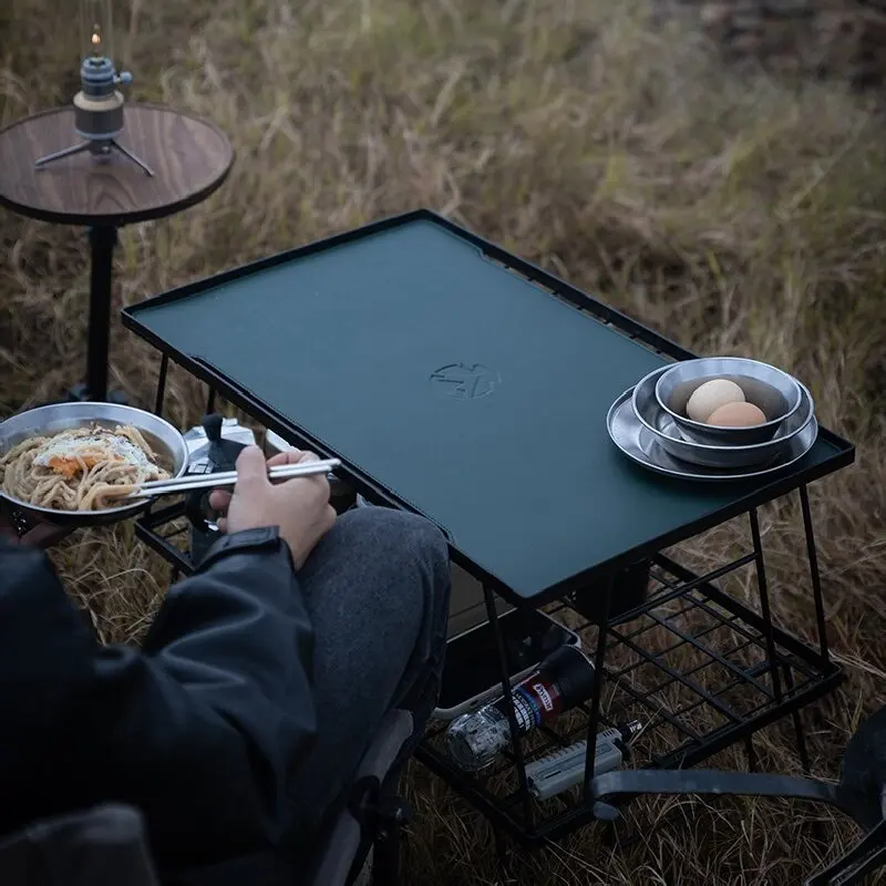 CAMPINGMOON Camping Outdoor Artificial Leather Multi purpose Folding Table Mat Durable, Waterproof, Anti scald Table Mat