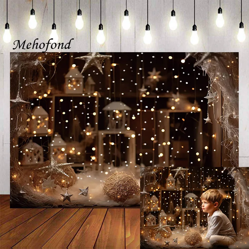 Mehofond Photography Background Winter Christmas Retro Indoor Glitter Xmas Party Kid Family Portrait Decor Photo Backdrop Studio