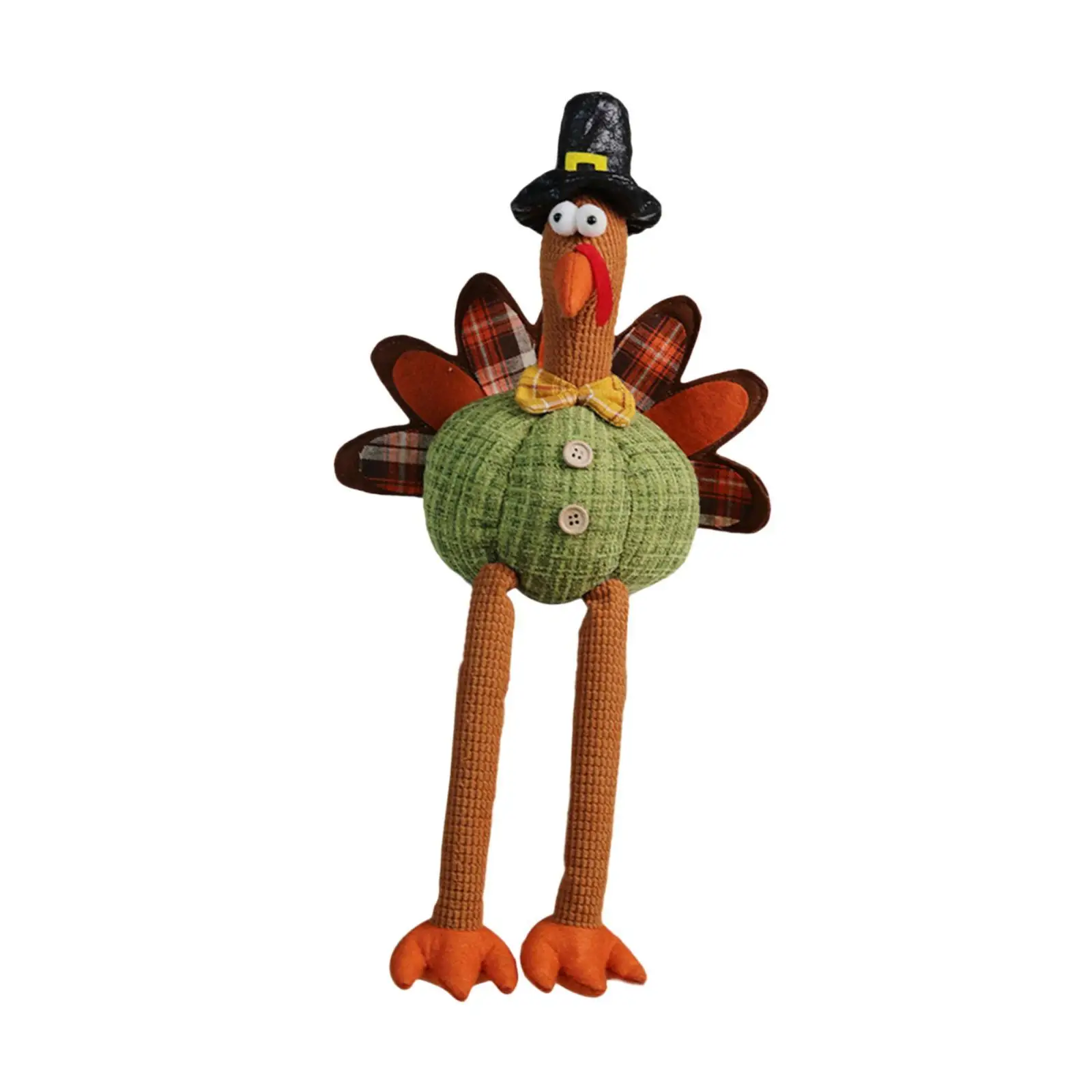 Stuffed Turkey Toy Funny Cute Desktop Figure Thanksgiving Turkey Decor Long Leg Doll Sculpture for Office Bedroom Bed Dorm Sofa