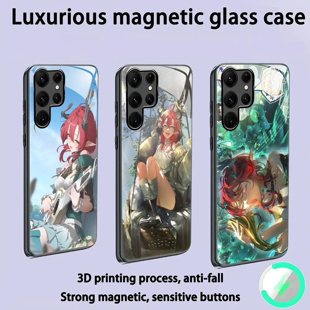 Wuthering Waves Ciaccona Phone Case For Samsung S26 S25 S24 S23 S22 S21 S20 Plus Ultra Glass Magnetic Case