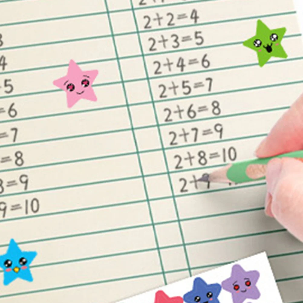 

30 Sheets Reward Stickers Five- Shaped Adhesive Stickers for Kindergarten Classroom Charts Scrapbook