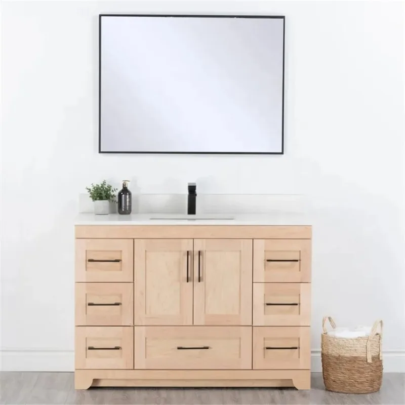 رخيصة الثمن مخصصة الطراز الحديث خشبية الانتهاء من الحمام بالباطل مجموعة خزانة المرحاض لغرفة نوم الفندق المنزل