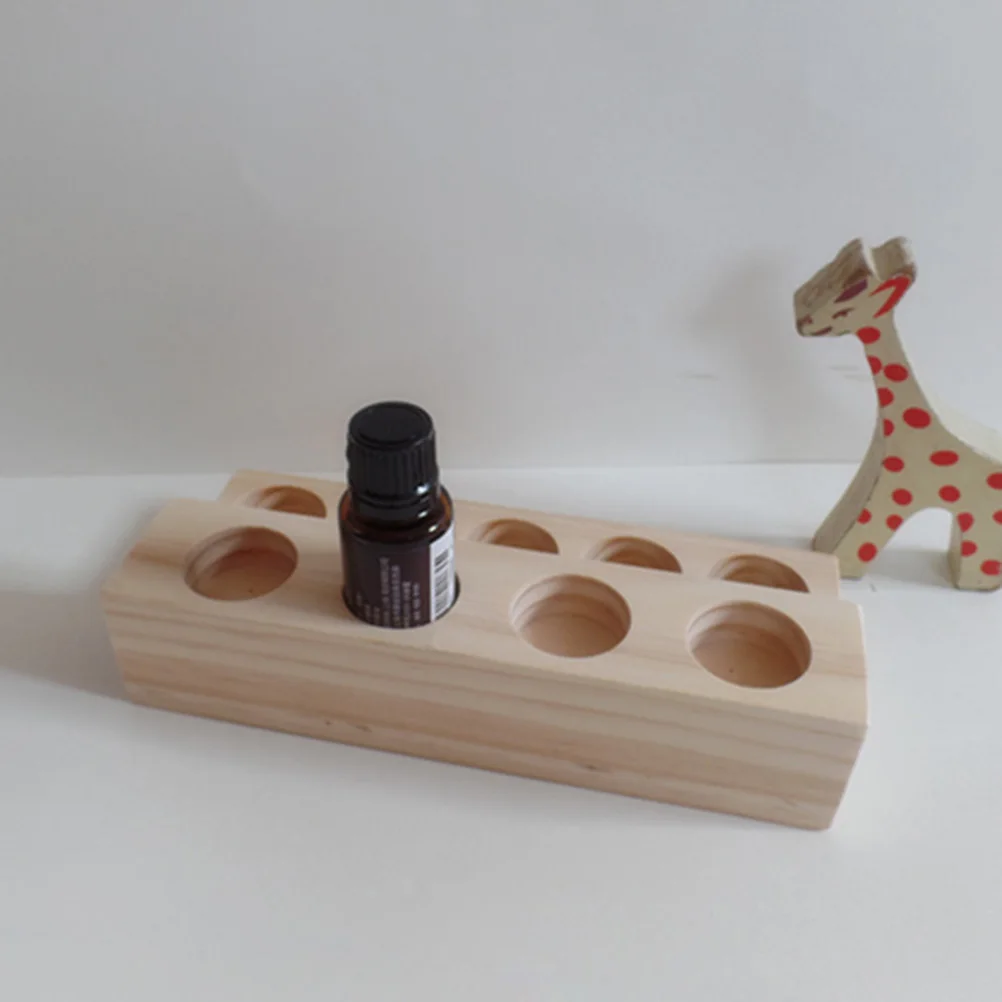 

Wooden Essential Oils Storage Rack 2 Tier Display Stand Desktop Organizer Holder for 9 Bottles Aromatherapy Oil Storage