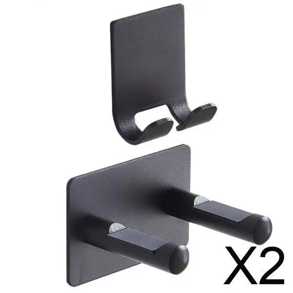 

2xСовременная настенная стойка для фена, подставка-держатель, простой в установке, черный