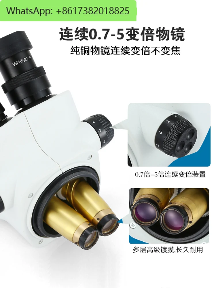 ZS750P-VT Trinocular Stereo Professional HD Microscope 7-50X Continuous Zoom Detection Mobile Phone Circuit Board Maintenance