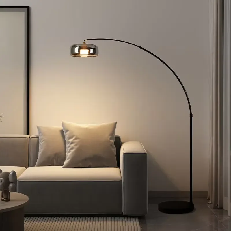 Simple Italian LED Floor Lamp E27 Three Color Dimming Eye Protection Full Spectrum Button Control High End Luxury