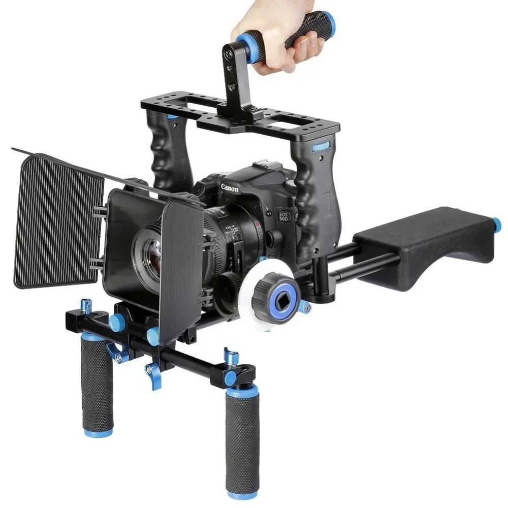 2025professional  cage rig kit for DSLR canon shoulder holder video  stabilizer with follow focus