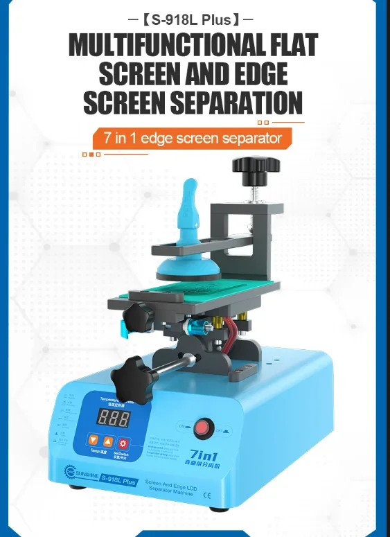 SUNSHINE S-918L Plus 7 in 1 Edge Screen Separator LCD Vacuum Separation for Edge Screen and Straight Screen Mobile Phone Repair