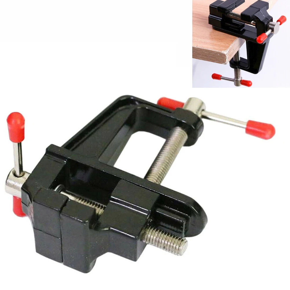 Mini Bench Vise Small Table Bench Vise Clamp Steel Screw And Handle For Household Diy Woodworking Hand Tools Aluminum Black