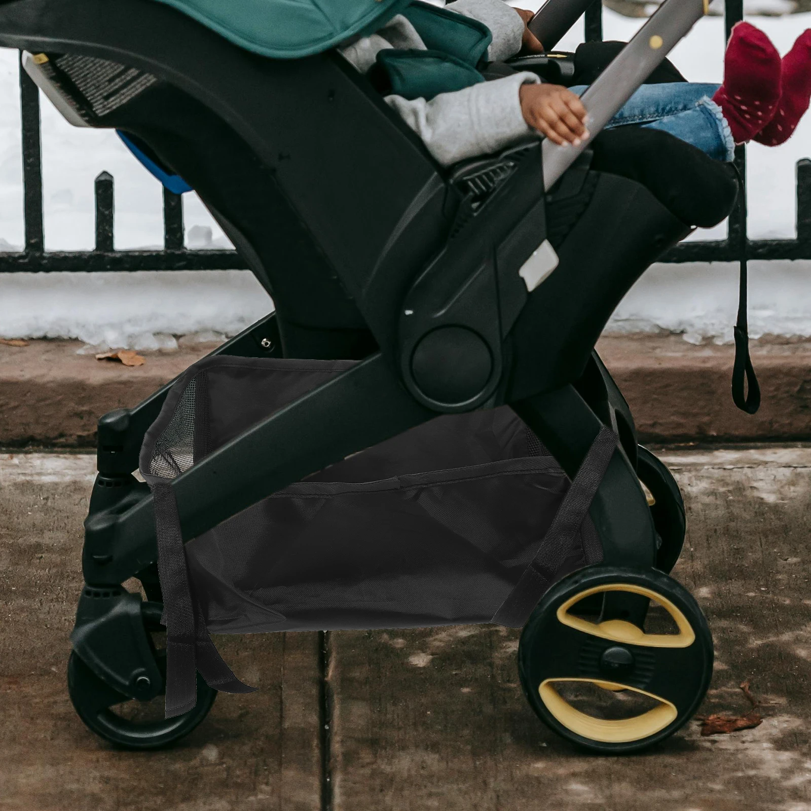

Stroller Bottom Storage Bag Baby Organizer Diapers Bottles Pacifiers Pram Under Basket Sturdy Waterproof Travel Outdoor Easy