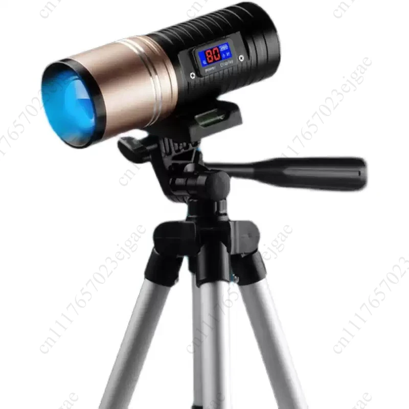 Aluminum alloy super bright light source color display, variable zoom waterproof flashlight