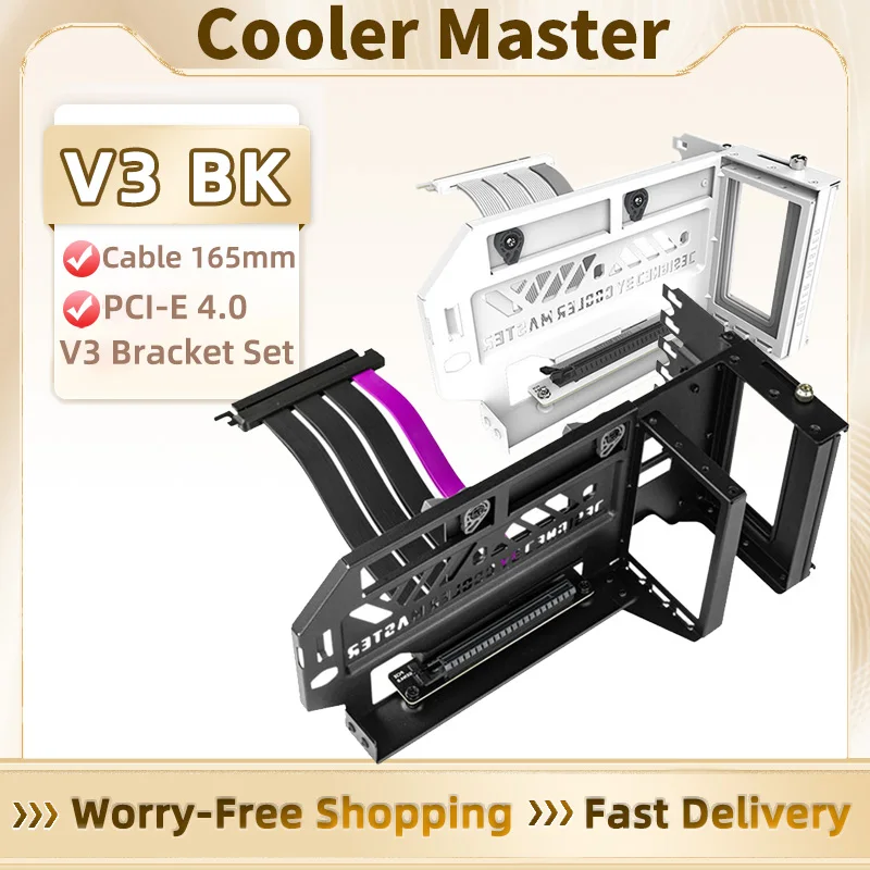 Cooler Master V3 PCIE4.0 x16 Universal Vertical GPU Holder Kit 165mm Graphics Card Steering Bracket GPU Bracket Extension Cable