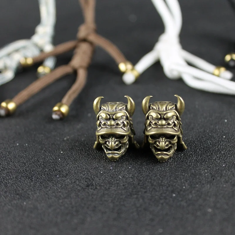 Японский-нож-самурайского-орела-для-шлема-бусины-Плетеные-Подвески-Из-паракорда-на-шнурке-для-улицы-зонт-веревка-для-повседневного-использования-латунные-аксессуары-«сделай-сам»