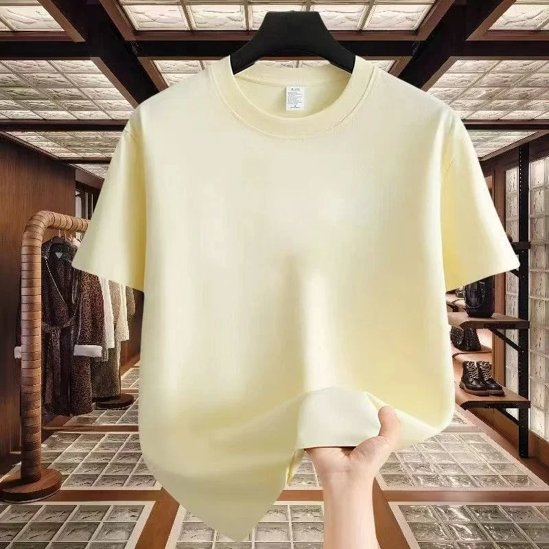 New Style Letter-Printed Pure Cotton Loose-Fitting Men's Short-Sleeved T-Shirt, High-Quality Casual Fashion Shirt