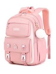 Sac à Dos d'École Rose pour Fille, Cartable d'Université, pour Adolescent, Femme, Enfant