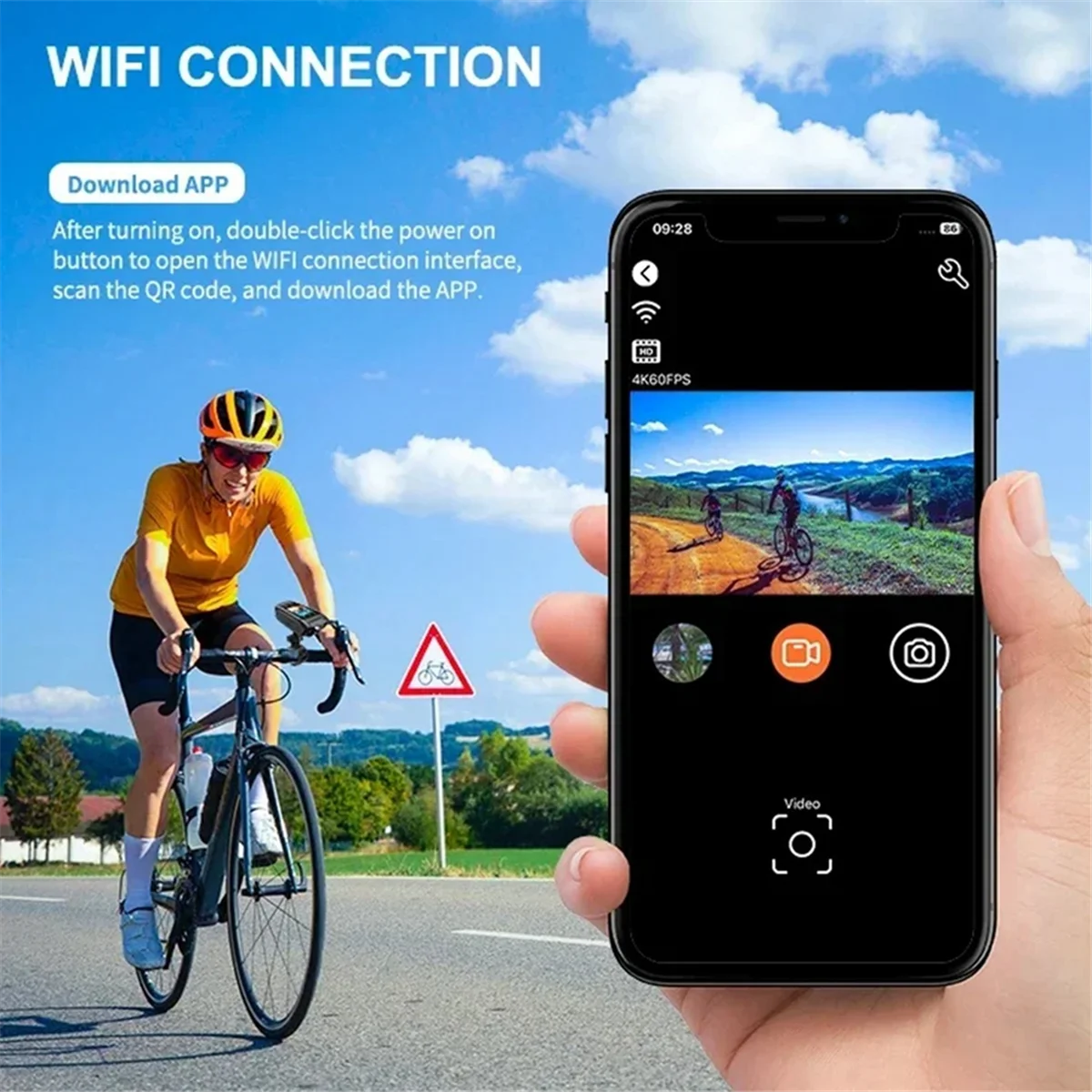 TCE Multifunctional Sports DV Dash Cam with Lighted Speaker 4K Bicycle Helmet Sports Camera Motorcycle Riding Camera