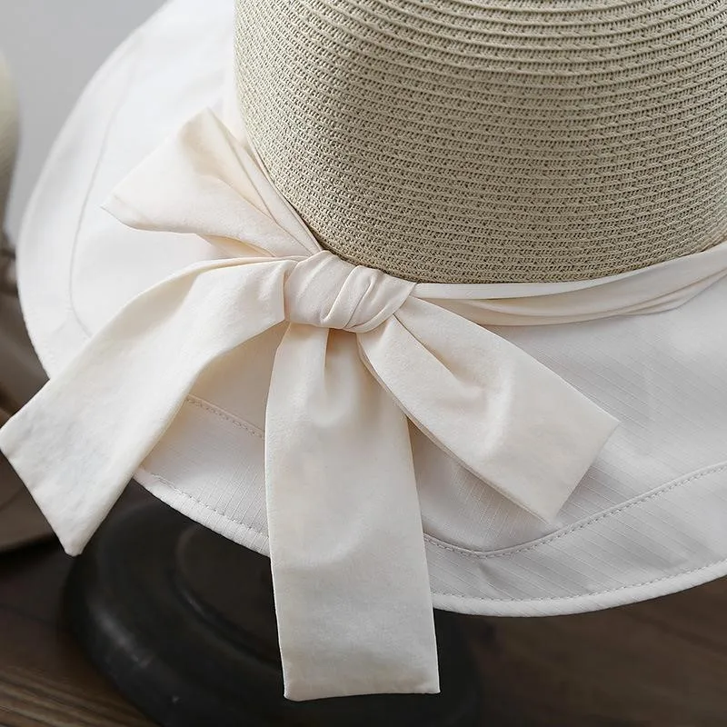 A large brim fisherman's hat summer for women sun-protective woven outings