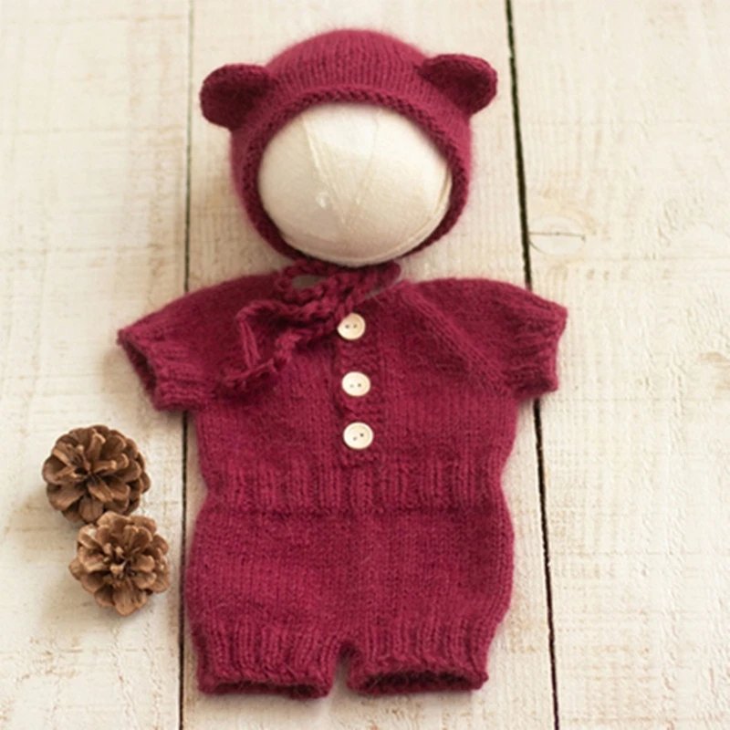 Newborn Romper with Hat Unique Newborn Bear Clothing Set Newborn Bear Attire for Captivating Baby Portraits