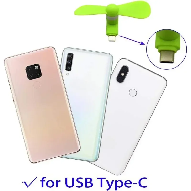 Type-C Mini Portable Micro Fan Mobile Phone Mini Fan Charging Treasure Cooling Fan USB Gadget For Samsung Galaxy For OnePlus view 6