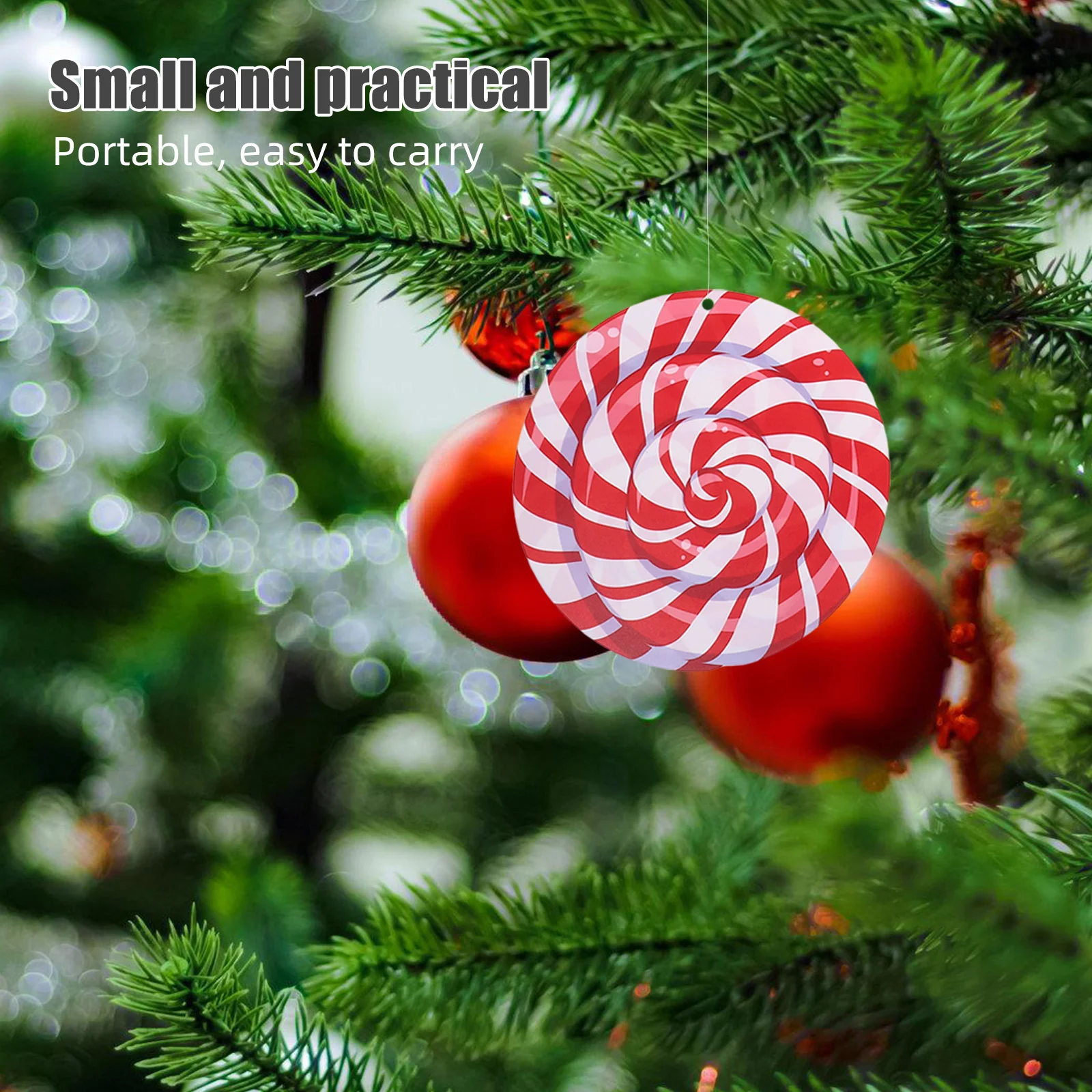 

12Pcs Christmas Lollipop Hanging Ornaments Candy Pendants Peppermint Sweets for Xmas Tree Decoration Holiday Party Hanging Candy