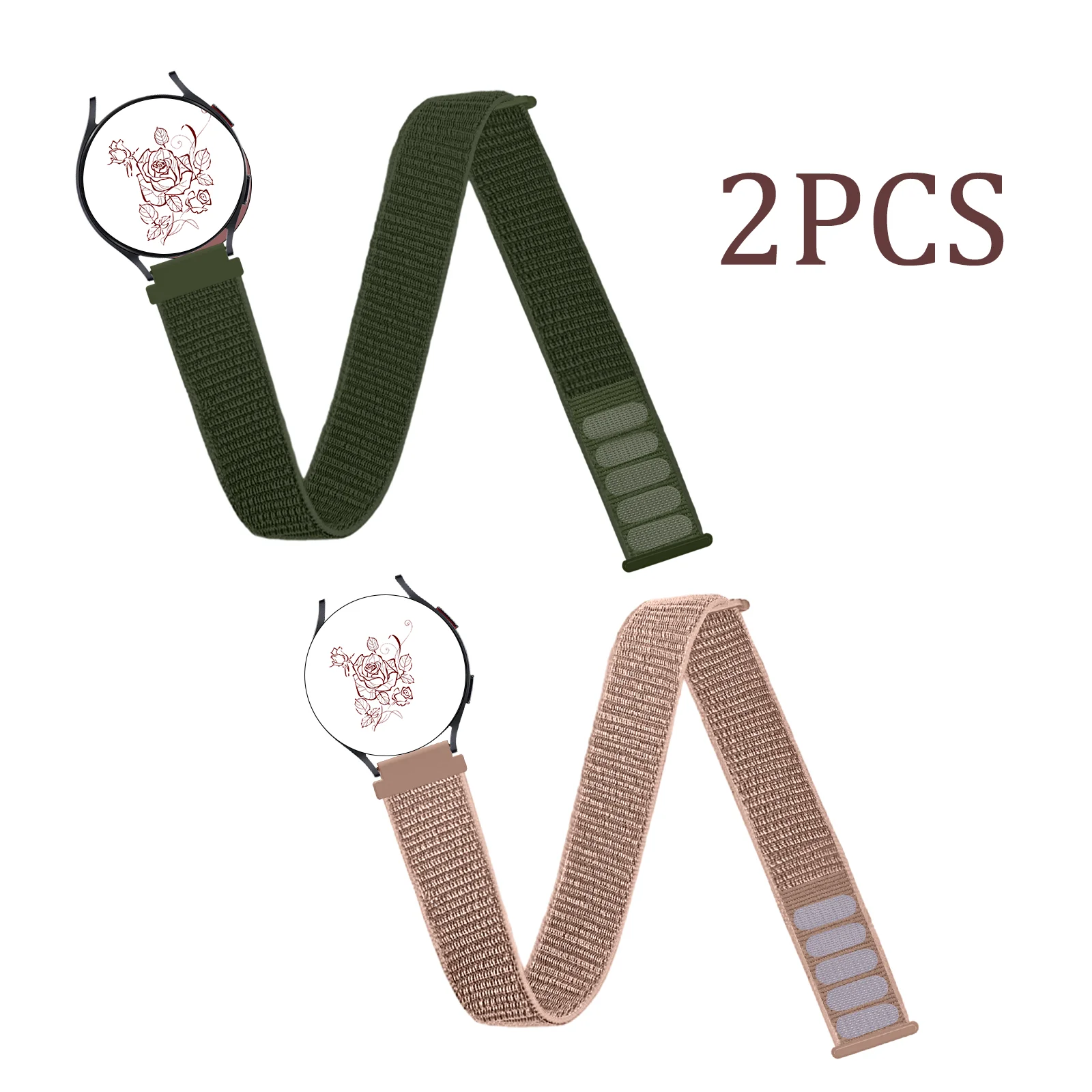 2 Pcs 20mm Sport Arm and Ankle Bands Compatible with Galaxy Watch 7 6 5 4 FE 5 Pro 6 Classic 4 Classic 44mm 47mm 43mm