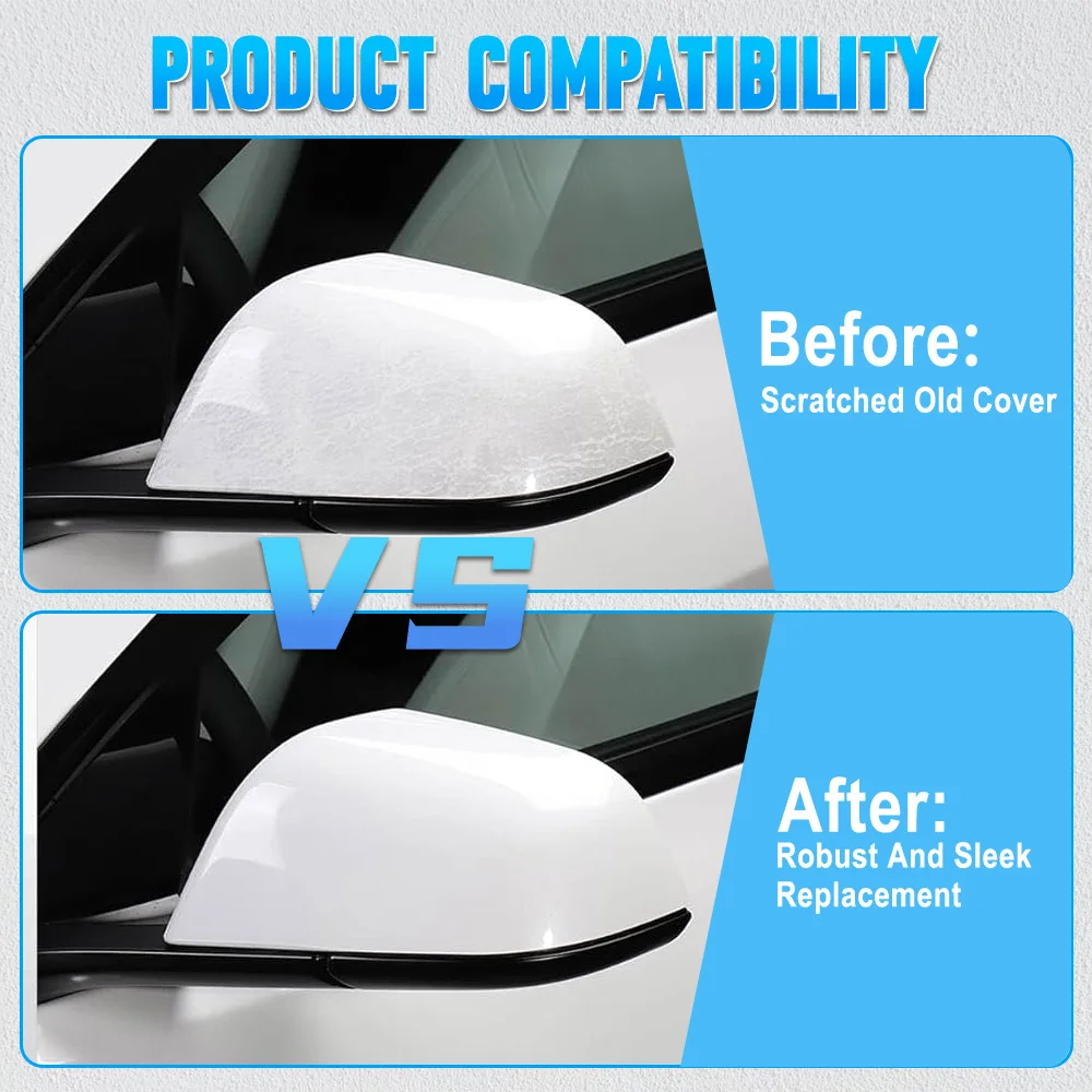 Glossy Black Car Side Door Wing Rear Mirror Cover Cap for Tesla Model Y 2020 2021 2022 2023