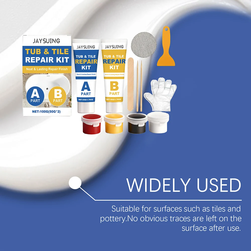 Tile Cracks Filler Waterproof Porcelain Bathtubs Chip Repair Kit Permanent Repair For Chips And Cracks Home DIY Improvement