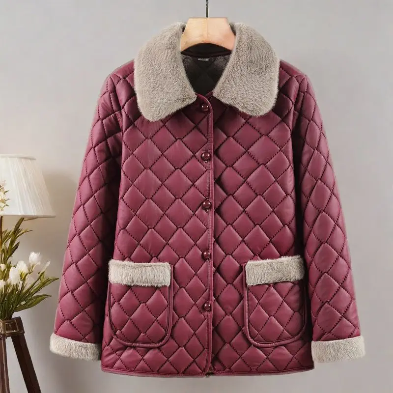 Chaqueta de plumón de algodón con capucha corta acolchada, abrigo grueso, ropa de pan, Parka blanca brillante plisada, moda de invierno, novedad de
