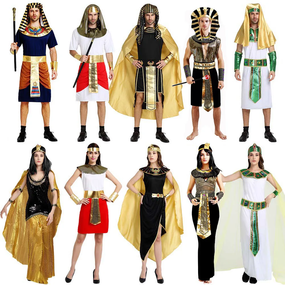 22 Styles Adult Pharaoh Queen High Priest Egyptian Cleopatra Costume Women Men Ancient Egypt Fancy Dress Cosplay Clothes