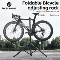 WEST BIKING Foldable Bike Repair Stand Tripod Indoor Bike Storage Rack Workstand Professional Adjustable Bike Maintenance Tools