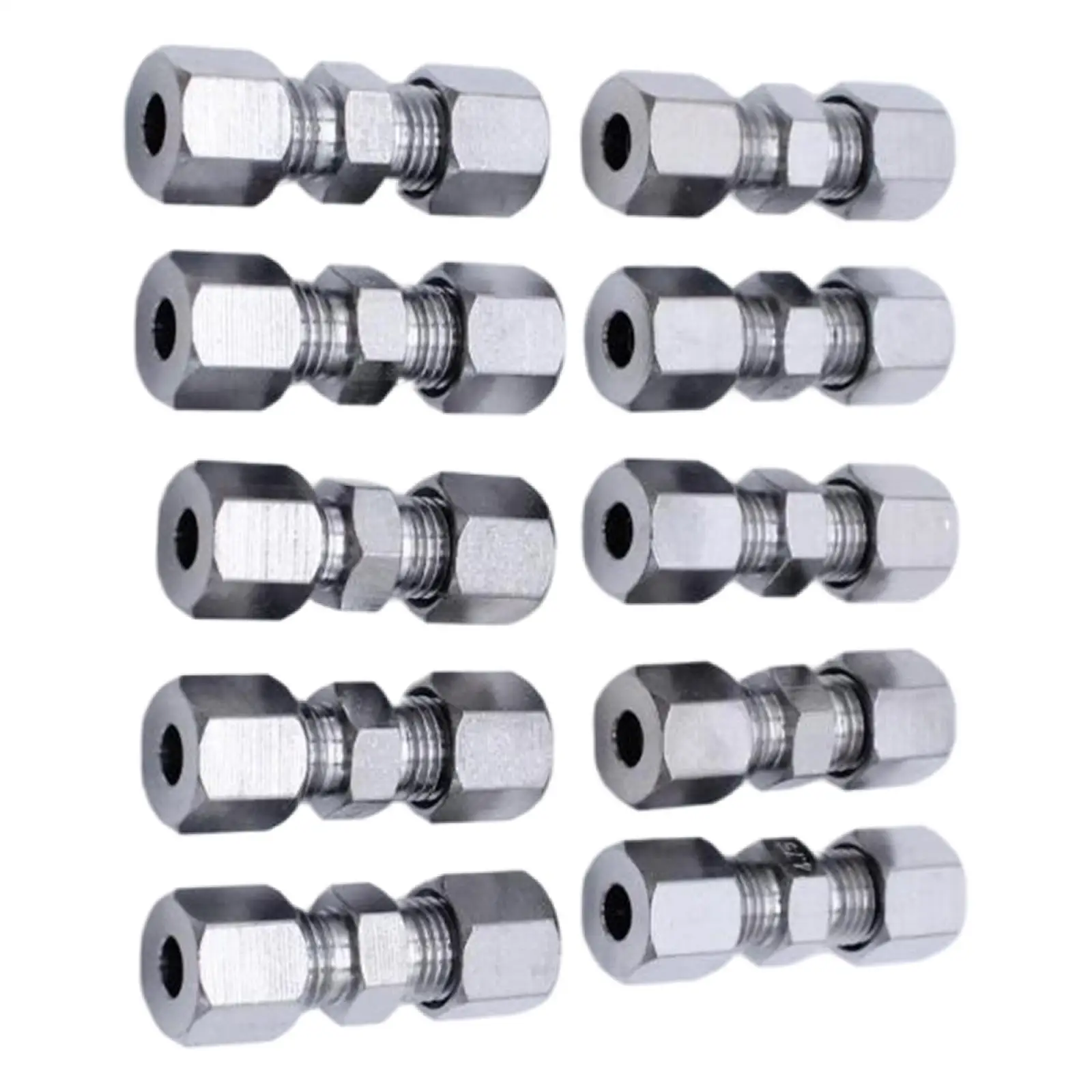 Brake Line Connector 3/16 inch Fittings Assortment 10Pcs Compression Union Adapter Fits for 3/16 inch Tube 4.75mm Brake Line