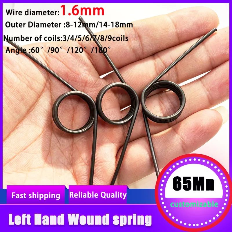 V-shaped rotating torsion spring steel small torsion left torsion spring 60/90/120/180 ° hairpin torsion spring