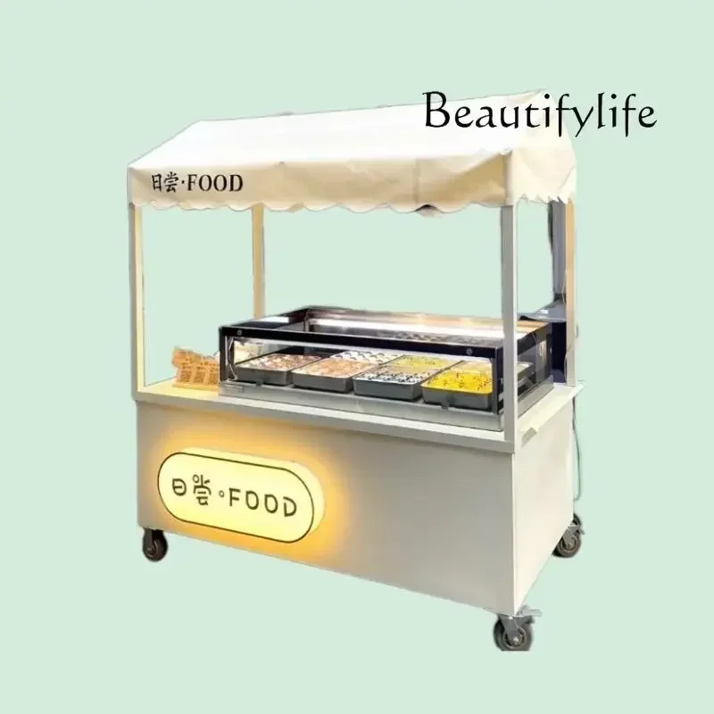 

Outdoor tiramisu stall cart ice cream display commercial movable coffee cart