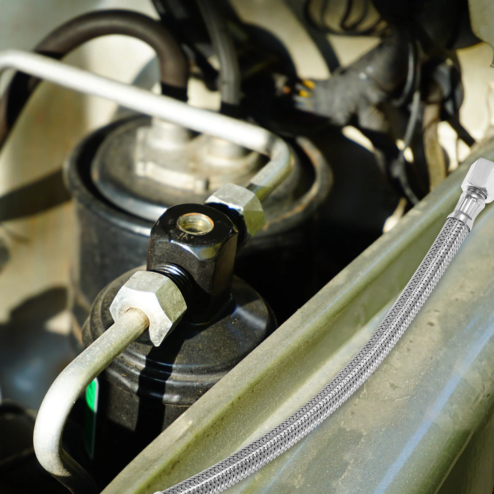 Stainless Steel Air Compressor Hose Wear-Resistant Flexible Replacement Hose for Air Compressor Exhaust Tube Pneumatic