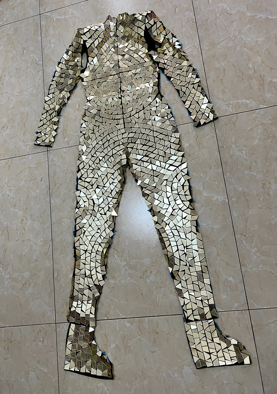 New foreign trade small lens jigsaw puzzle jumpsuit for fashion shows, parades, nightclubs, bars, personalized photo costumes