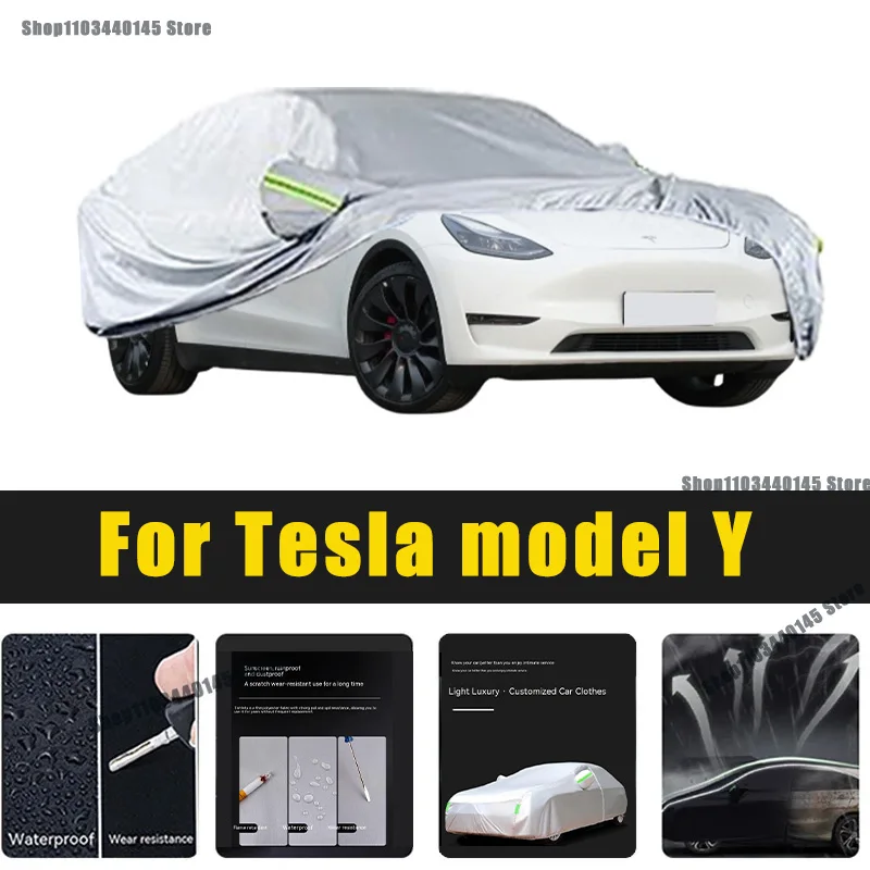 

Full Car Covers Outdoor Sun UV Protection Dust Rain Snow Oxford cover Protective For Tesla model Y Accessories car umbrella