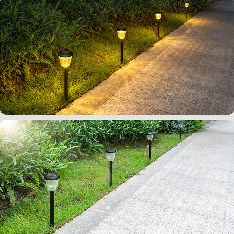 Solar Lights Outdoor Garden Tulip Colorful Warm Light Lantern Waterproof Landscape Lighting Pathway Yard Lawn Garden Decoration