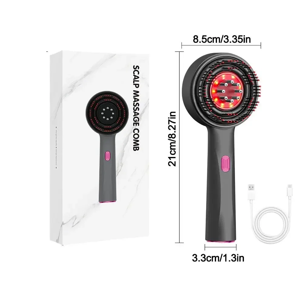 新しいヘアケア頭皮マッサージコーム抗脱毛赤外線ライトヘッドマッサージャータイプ C ヘアオイルアプリケーターヘアコームヘアツール