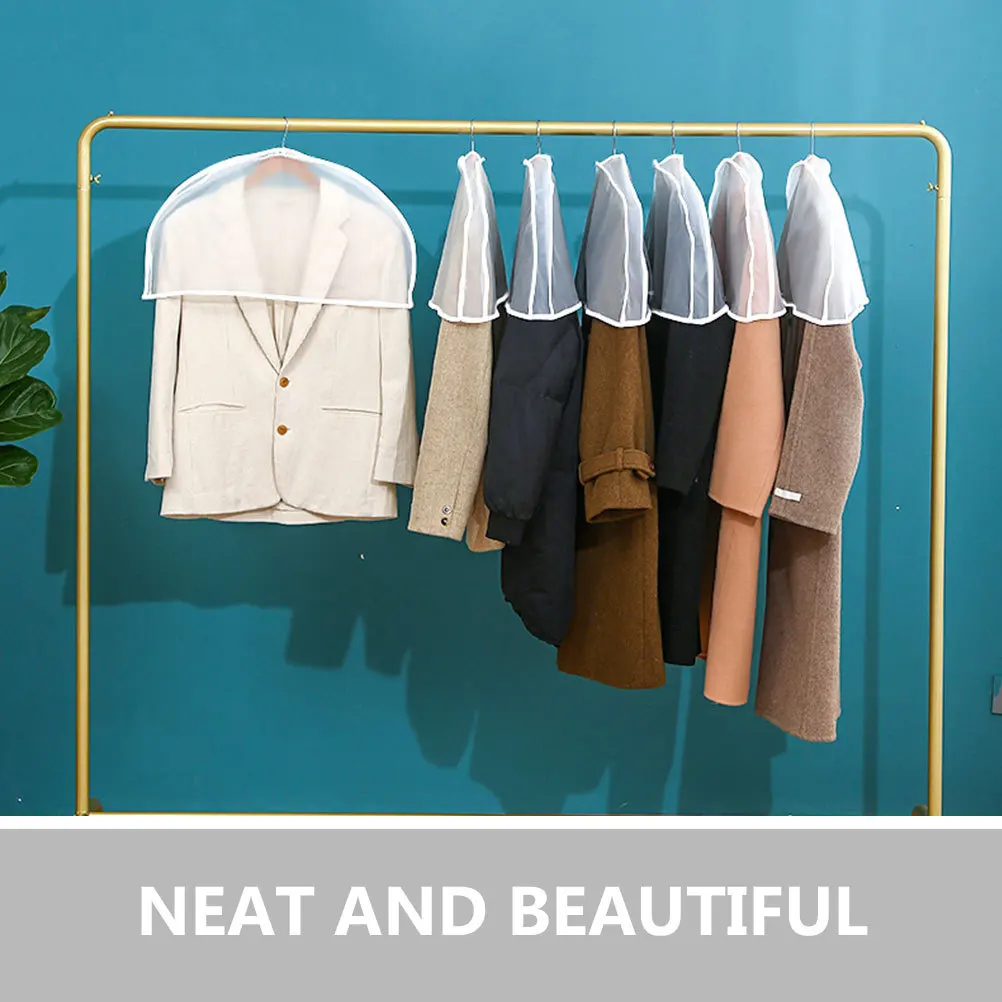 

5Pcs Clothes Cover for Hanging Heavy Duty Reusable Clear Garment Bags with Shoulder Protection for Closet Travel Home Office Use